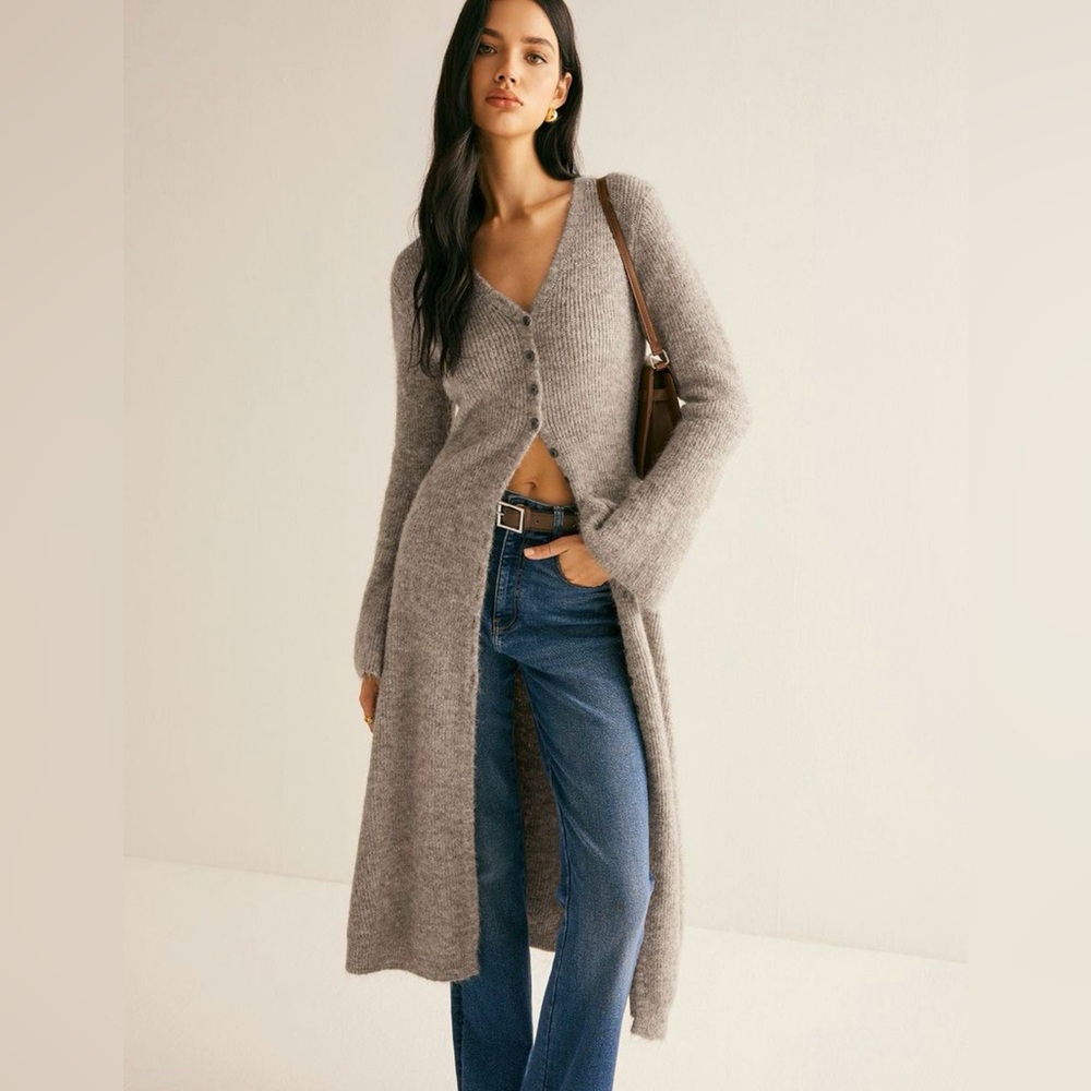 NWT Commense Stacking V-Neck Split Long Cardigan … - image 4